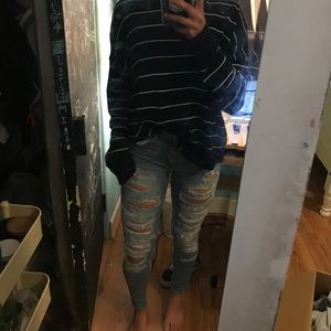 Ripped American eagle jeans light wash, skinny